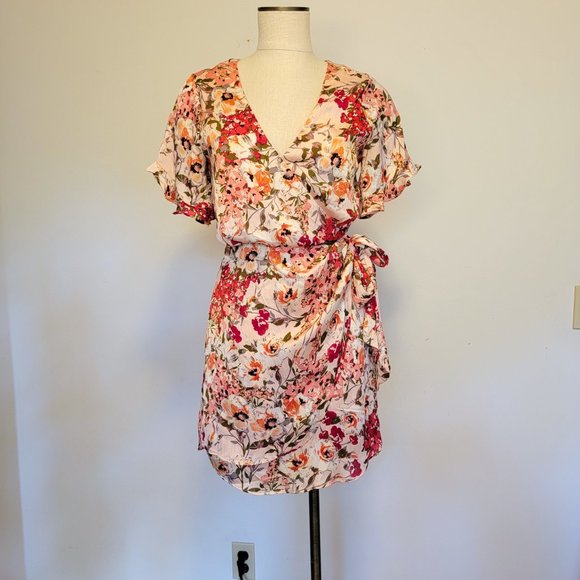 Charlie Moss Dresses & Skirts - Charlie Moss SWEET Wrap Floral Flounce Dress M